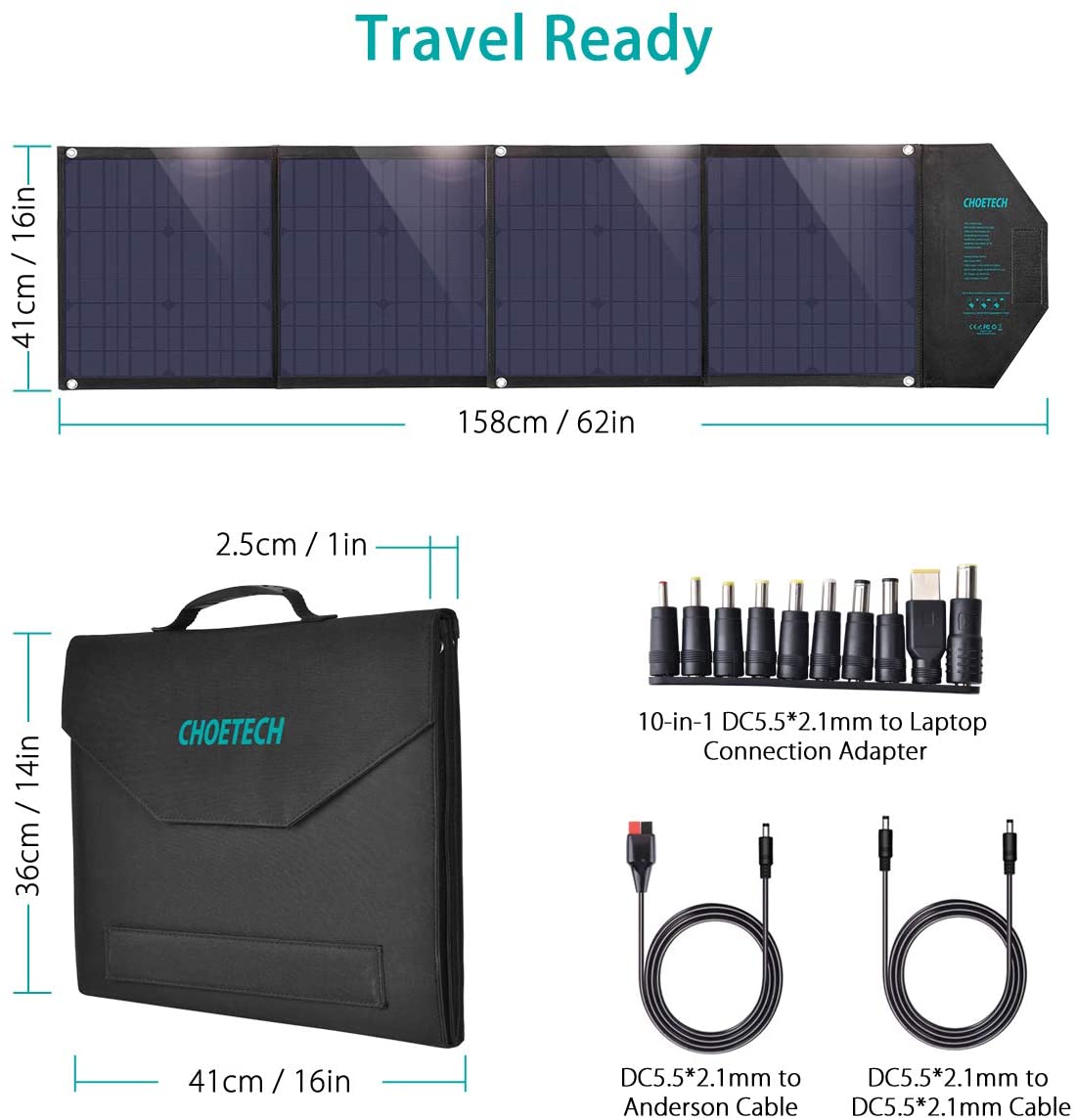 80W Foldable Solar Charger – Portable Panel for Outdoor Use