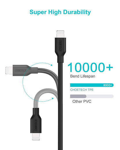USB-C to L Cable – 6ft, MFi Certified, PD Fast Charging