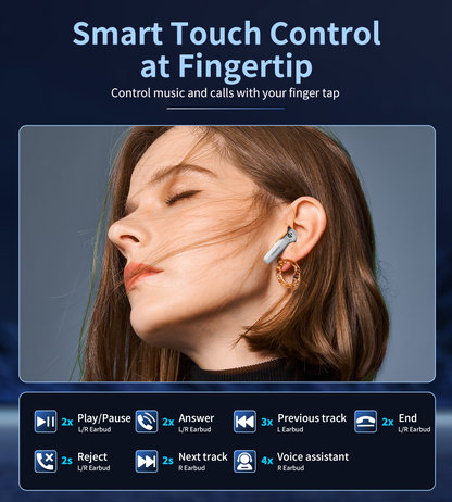 Open-Ear Sport Earbuds – Dual Mic Noise Reduction, Wireless