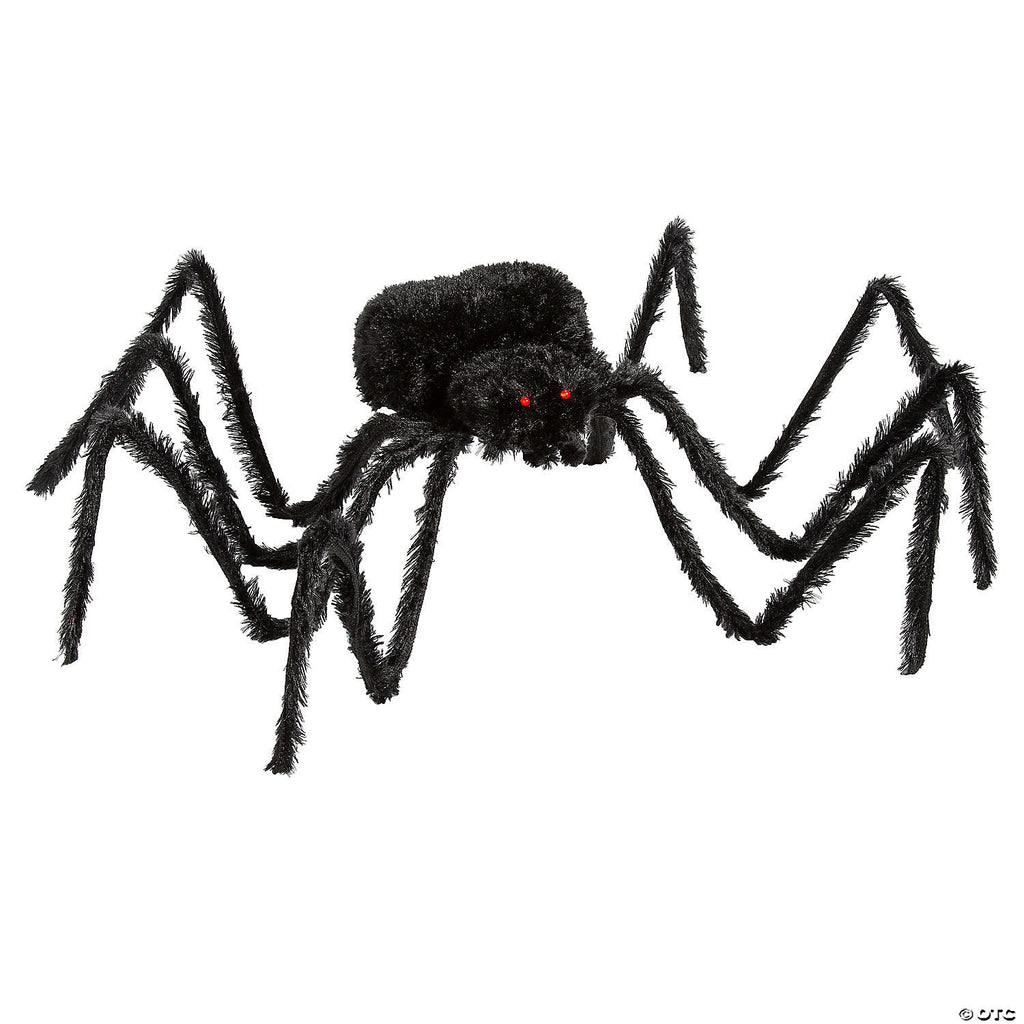 7 1/2 Ft. x 2 3/4" Furry Black Spider Poasable Halloween Decoration