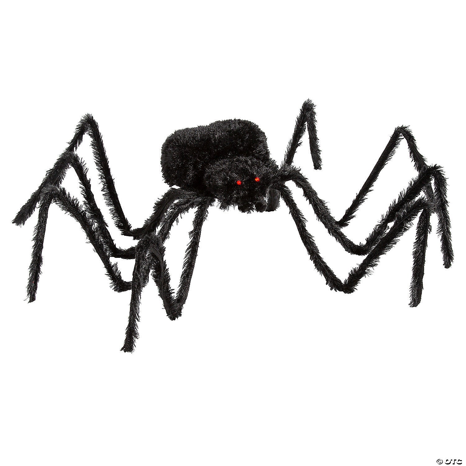 7 1/2 Ft. x 2 3/4" Furry Black Spider Poasable Halloween Decoration