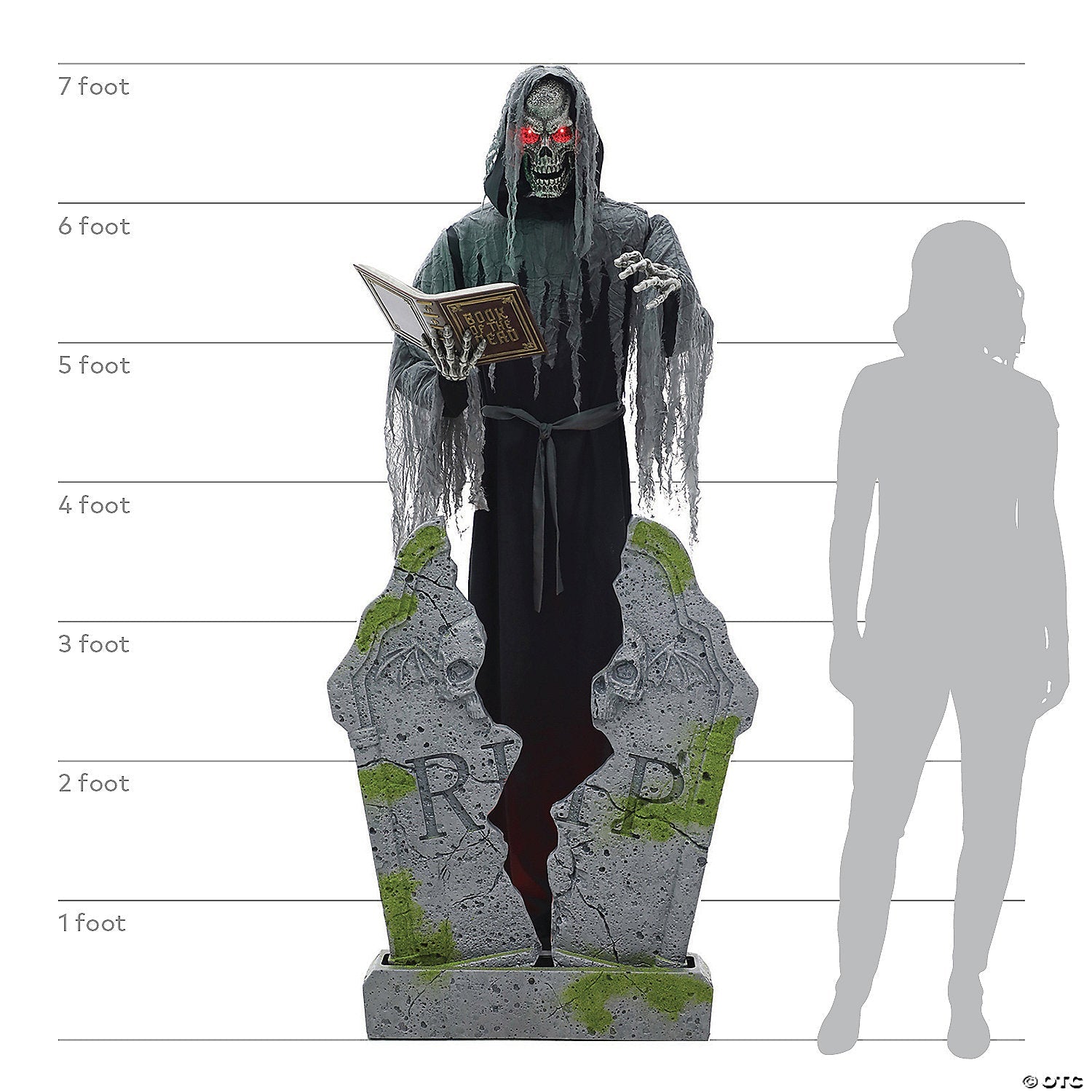 7 Ft. Soul Stealer Black & Grey Animated Prop Halloween Decoration
