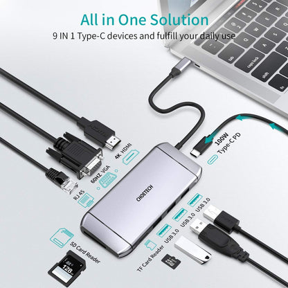 9-in-1 USB-C Multiport Adapter – Versatile Laptop Expansion Hub