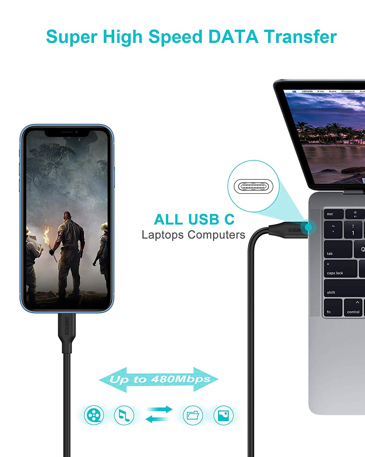 USB-C to L Cable – 6ft, MFi Certified, PD Fast Charging