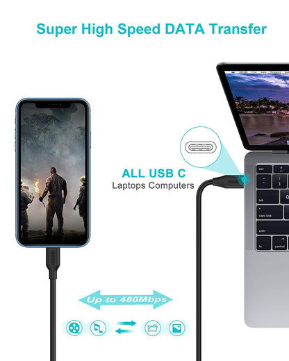 USB-C to L Cable – 6ft, MFi Certified, PD Fast Charging