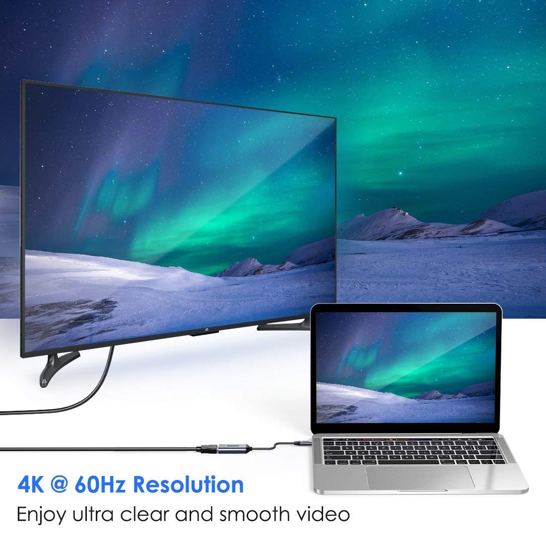 USB-C to HDMI Adapter – Braided 4K Video Cable Cord