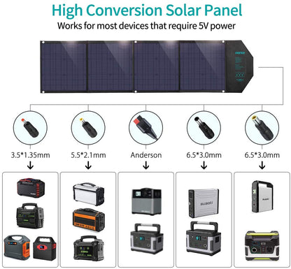 80W Foldable Solar Charger – Portable Panel for Outdoor Use