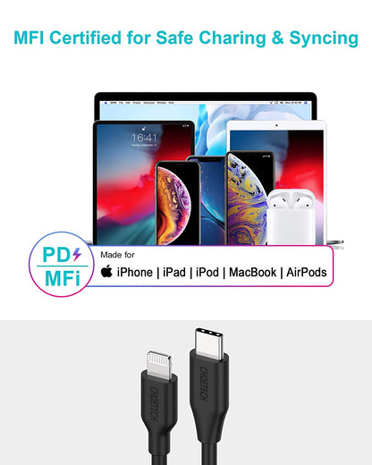 USB-C to L Cable – 6ft, MFi Certified, PD Fast Charging