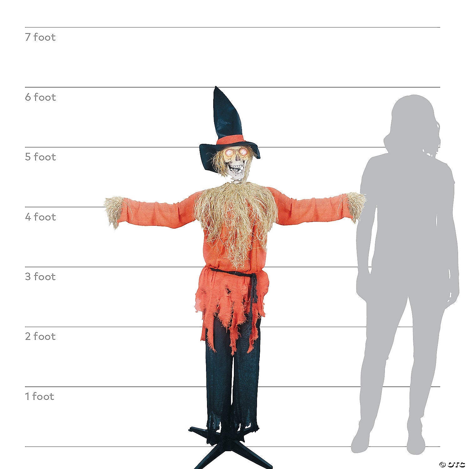 72" Animated Standing Scarecrow Halloween Decoration