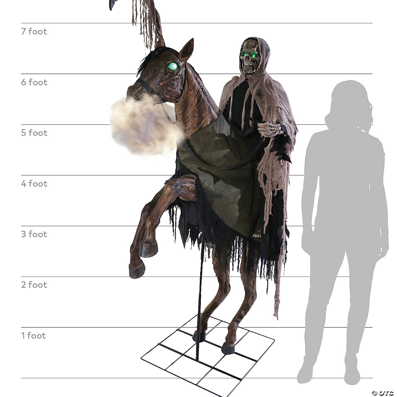 78" Reaper's Ride Horse & Rider Animated Prop with Light-Up Eyes