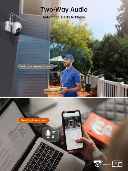 4G Solar PTZ Camera – 3MP/4MP, Motion Alert, Outdoor Use