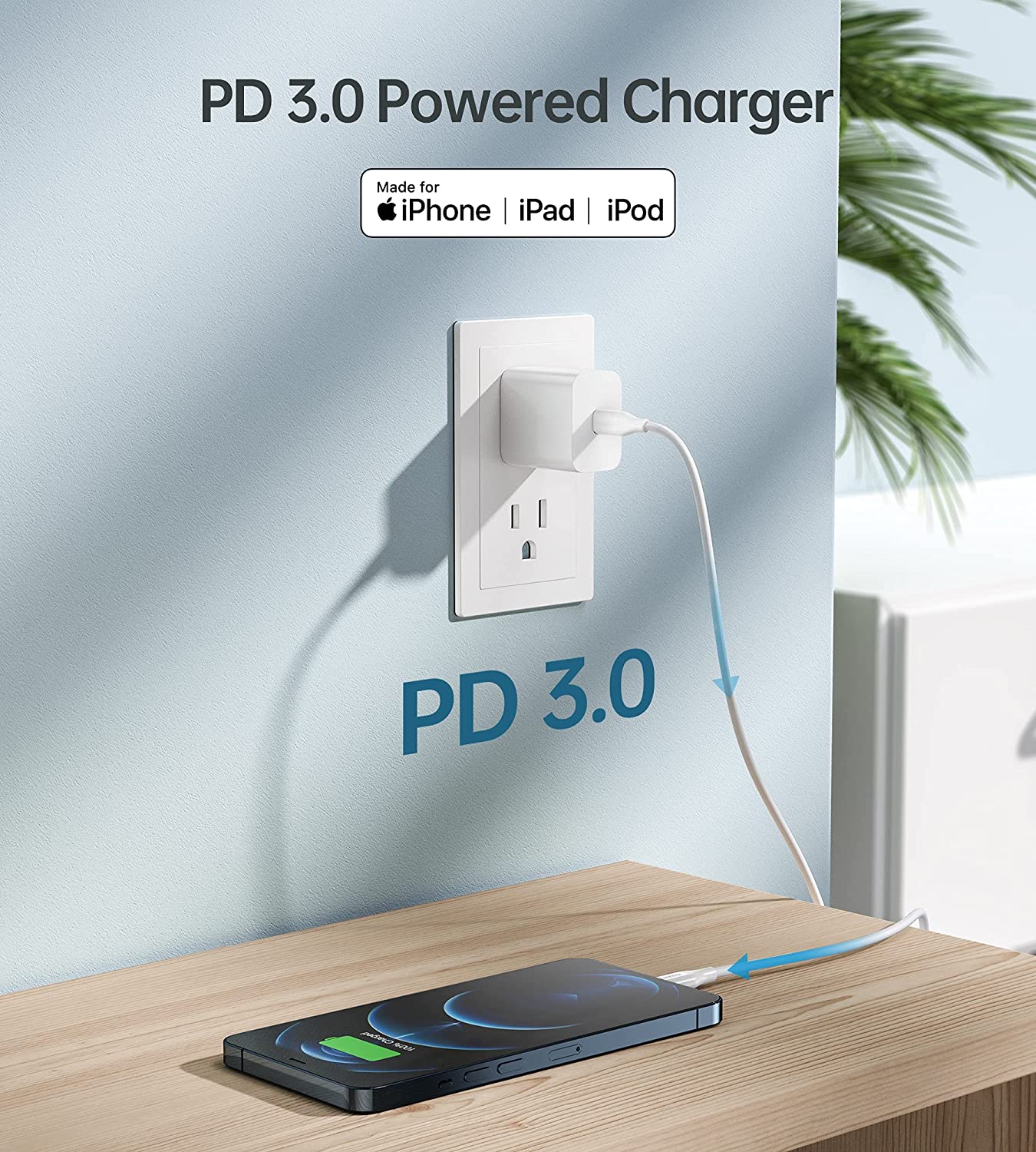 [2-Pack] 20W USB-C PD Wall Charger – for iPhone 13/12