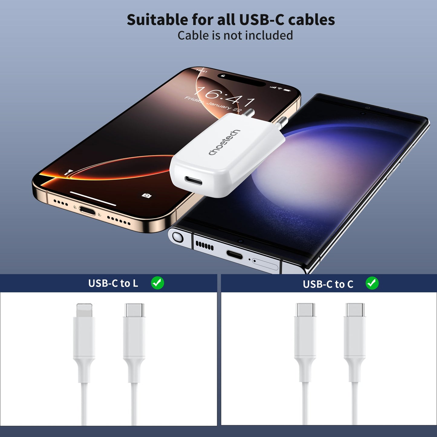 20W PD Wall Charger – Ultra-Slim USB-C for Phones/Tablets