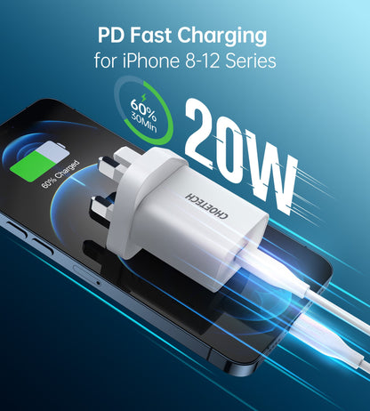20W USB-C Wall Charger – Compact PD Fast Charging Plug