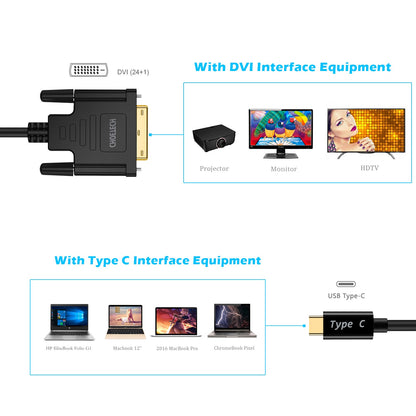 USB-C to DVI Cable – 4K@30Hz, 6FT/1.8M Adapter
