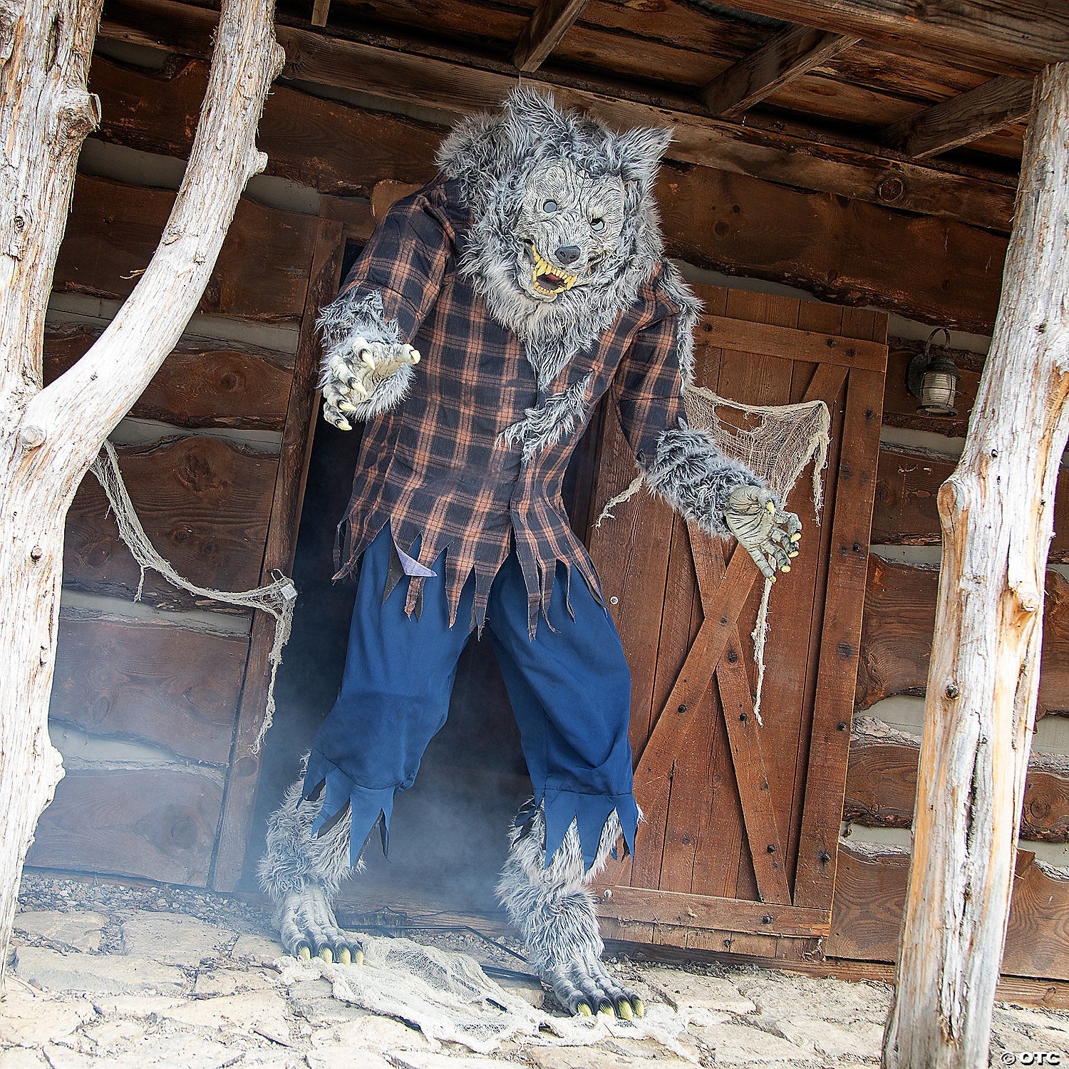 90" Animated Hulking Werewolf in Shirt & Pants Halloween Decoration