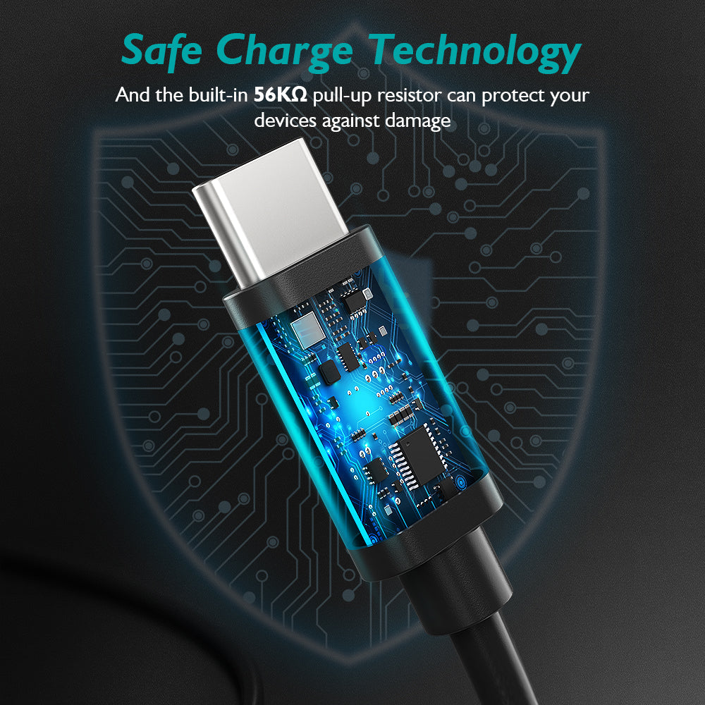 USB-A to Type-C Cable – 6.6ft Fast Charging Data Cord