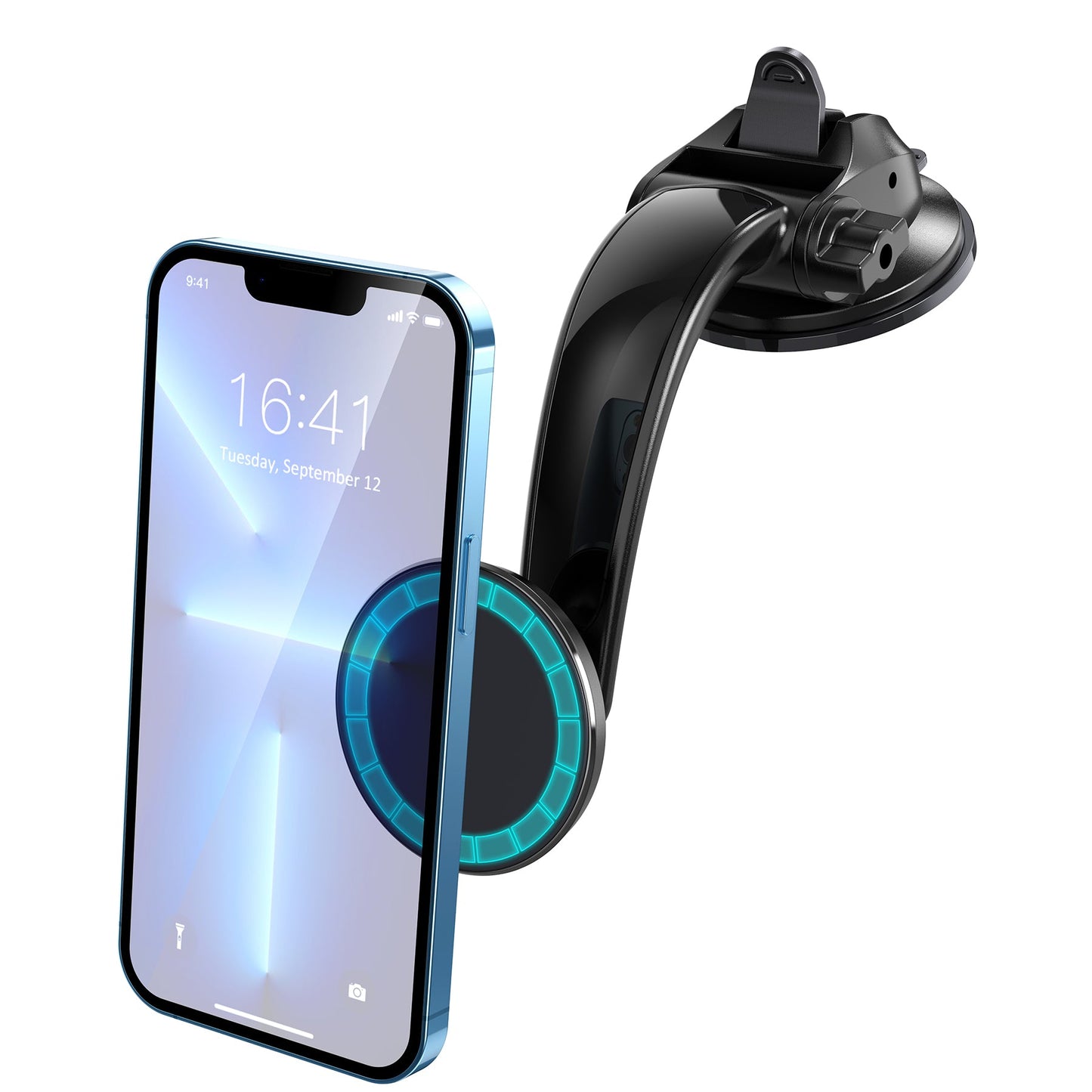 Magnetic Car Mount – Suction Cup Base, 360° Rotation