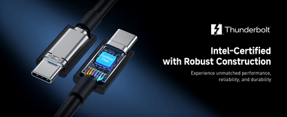 Thunderbolt 5 Cable – Intel Certified 80 Gbps & 240 W PD, 2.6 ft