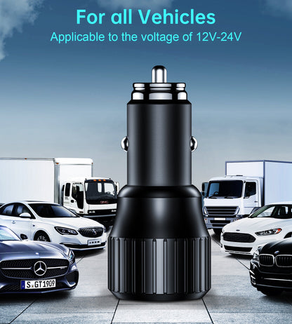 63W Car Charger – PD45W + QC18W Dual-Port Fast Charging