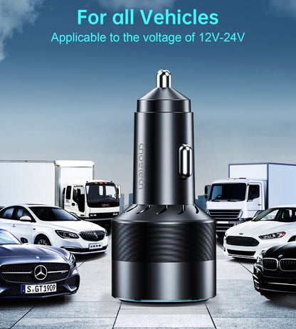 130W Car Charger – PD100W USB-C + Dual Fast Ports