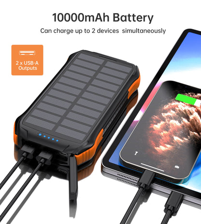 10000mAh Solar Power Bank – Portable Outdoor Charger