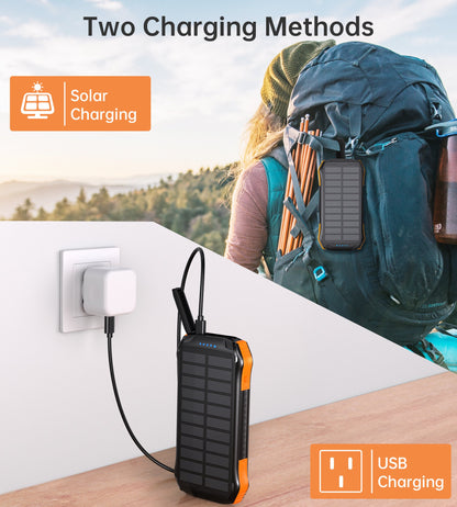 10000mAh Solar Power Bank – Portable Outdoor Charger