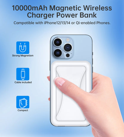 10000mAh Magnetic Wireless Charger – Portable Power Bank