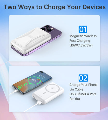 10000mAh Magnetic Wireless Charger – Portable Power Bank