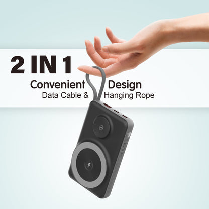 10000mAh Mag Power Bank– 22.5W PD, for iPhone & Watch