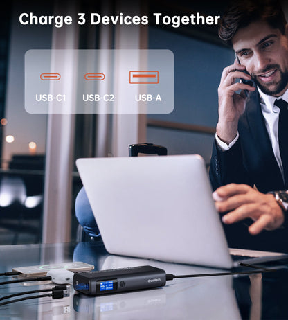 20000mAh Power Bank – 130W, USB-C/A, TFT Display, for Devices