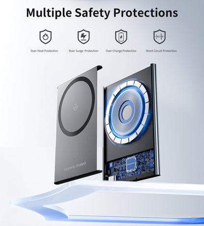 2000mAh Mag Wireless Bank – Slim 0.23in, USB-C, for iPhone/Qi