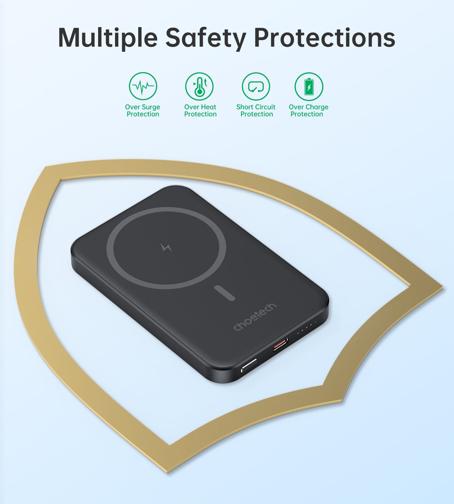 20W 5000mAh Magnetic Power Bank – Slim & Black Design