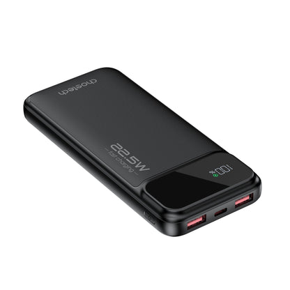 10000mAh Power Bank – 22.5W USB-C + Dual USB-A, Black