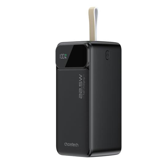 50000mAh Power Bank – 22.5W USB-C + Dual USB-A, Black