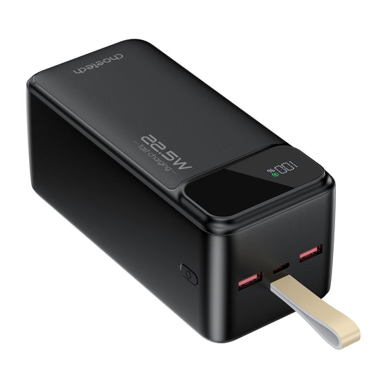 50000mAh Power Bank – 22.5W USB-C + Dual USB-A, Black