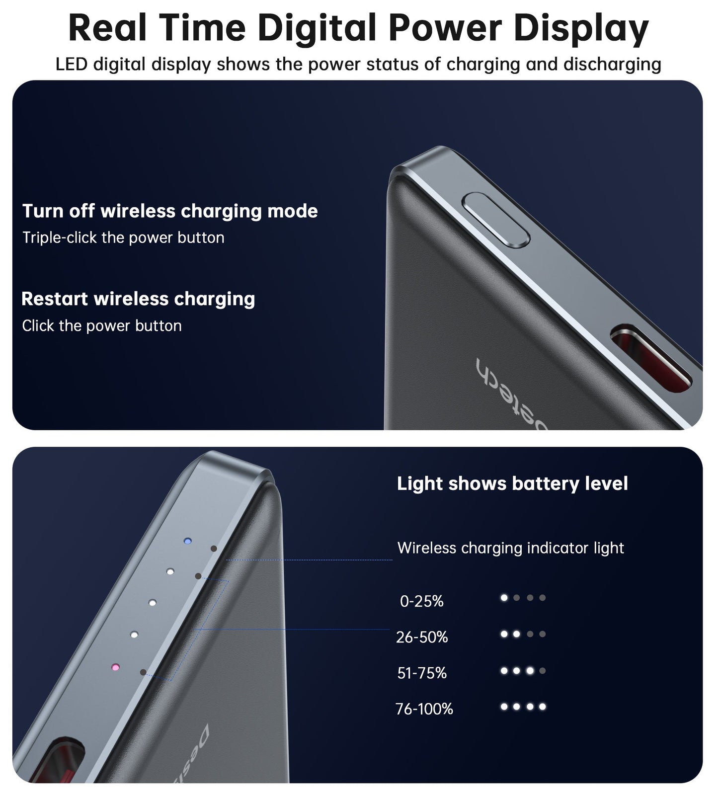 5000mAh Mag Wireless Bank – 20W USB-C, Slim, for iPhone/Qi
