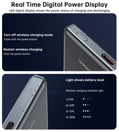 5000mAh Mag Wireless Bank – 20W USB-C, Slim, for iPhone/Qi