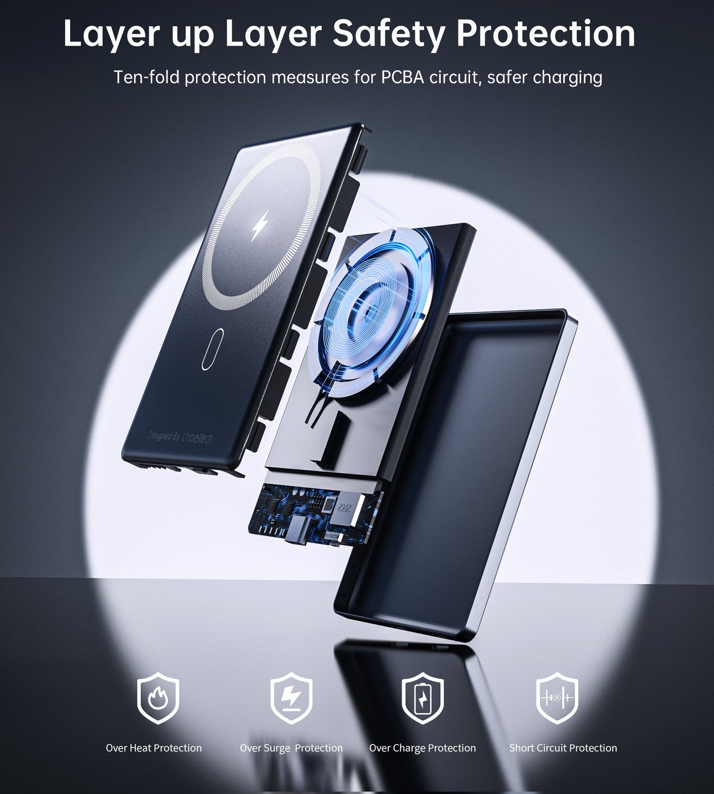 5000mAh Mag Wireless Bank – 20W USB-C, Slim, for iPhone/Qi