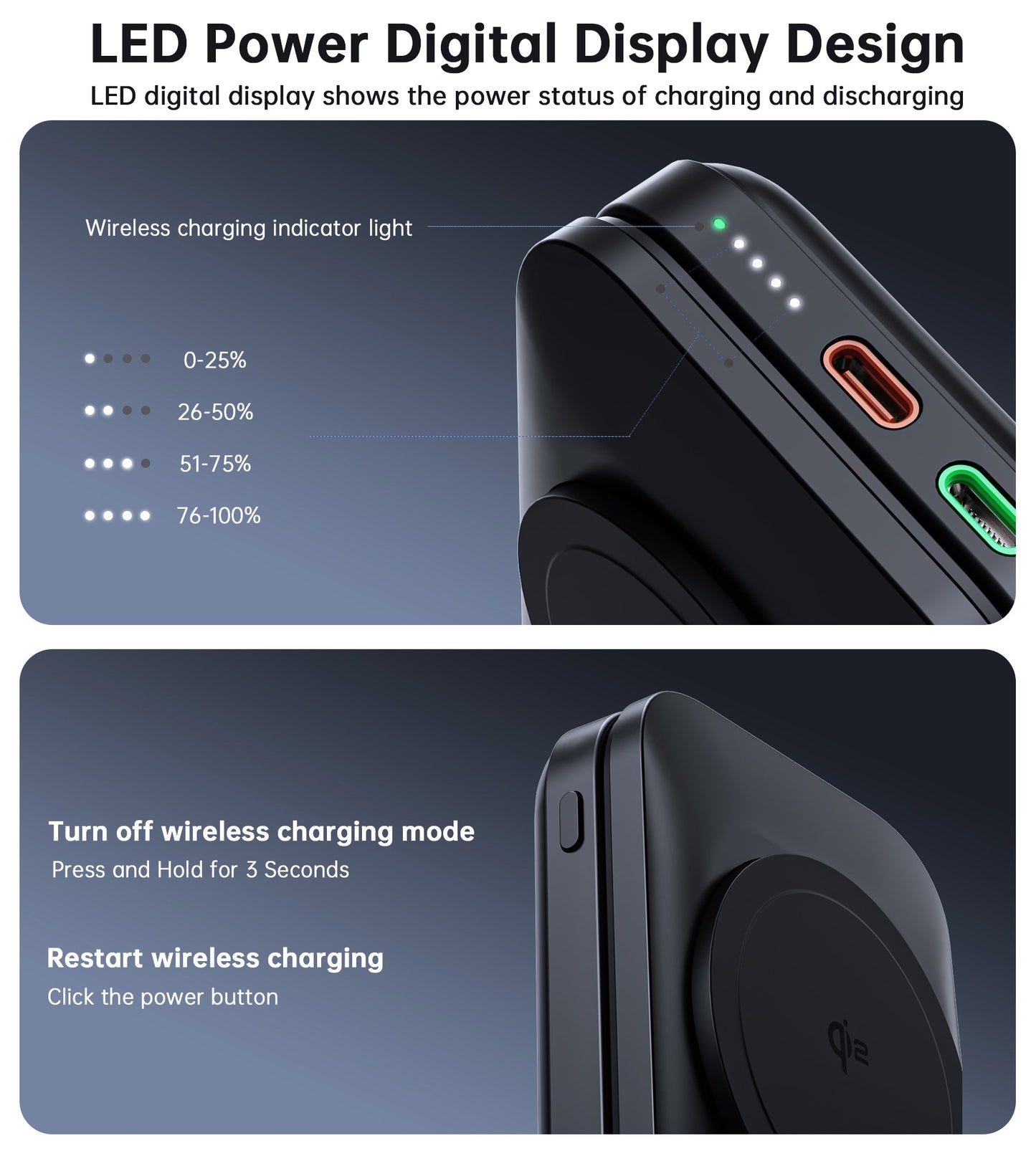 Qi2 Wireless Power Bank – 10000mAh, 15W Mag Charge