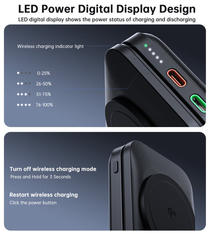 Qi2 Wireless Power Bank – 10000mAh, 15W Mag Charge