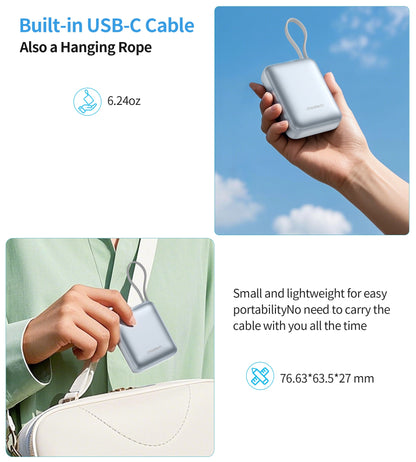 10000mAh Power Bank – 35W USB-C Fast Charge, LED Display