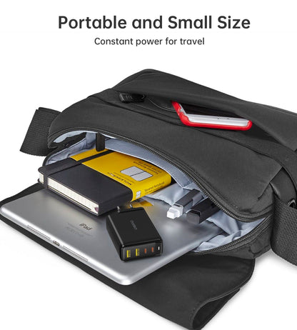 140W GaN Wall Charger – Dual USB-C + Dual USB-A Output