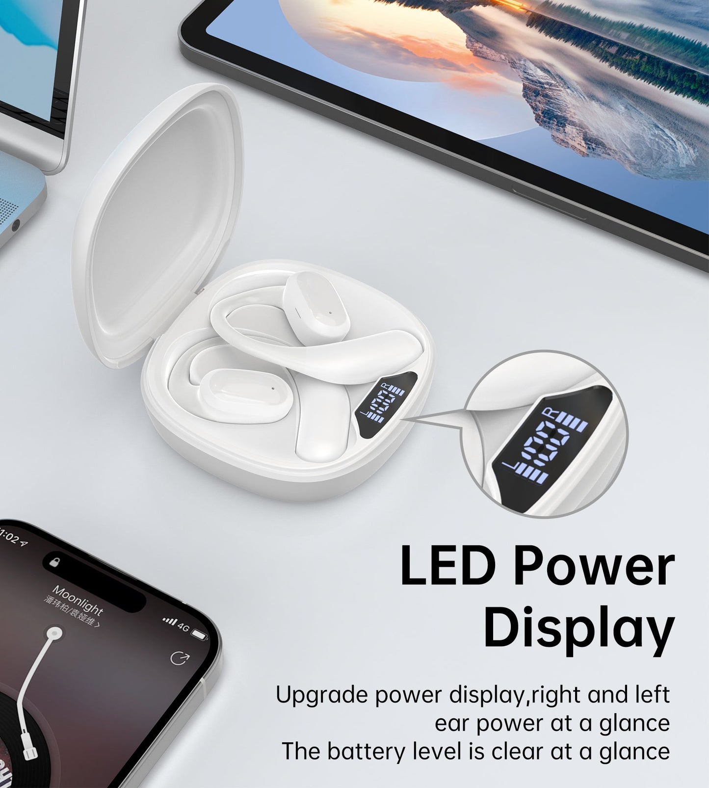 Open-Ear Wireless Earbuds – Secure Fit, for Sport & Calls