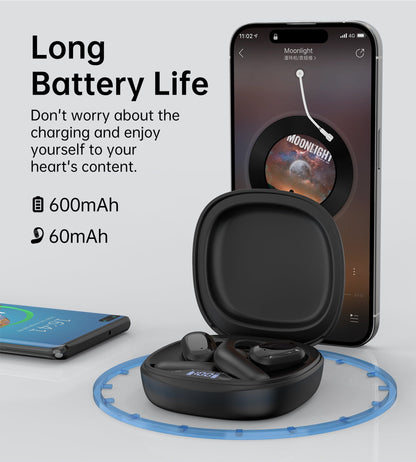 Bluetooth 5.3 TWS Earbuds – True Wireless Headphones, Black