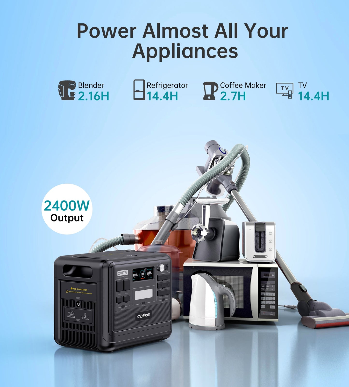 2400W Power Station – 2048Wh UPS with Bidirectional Charging