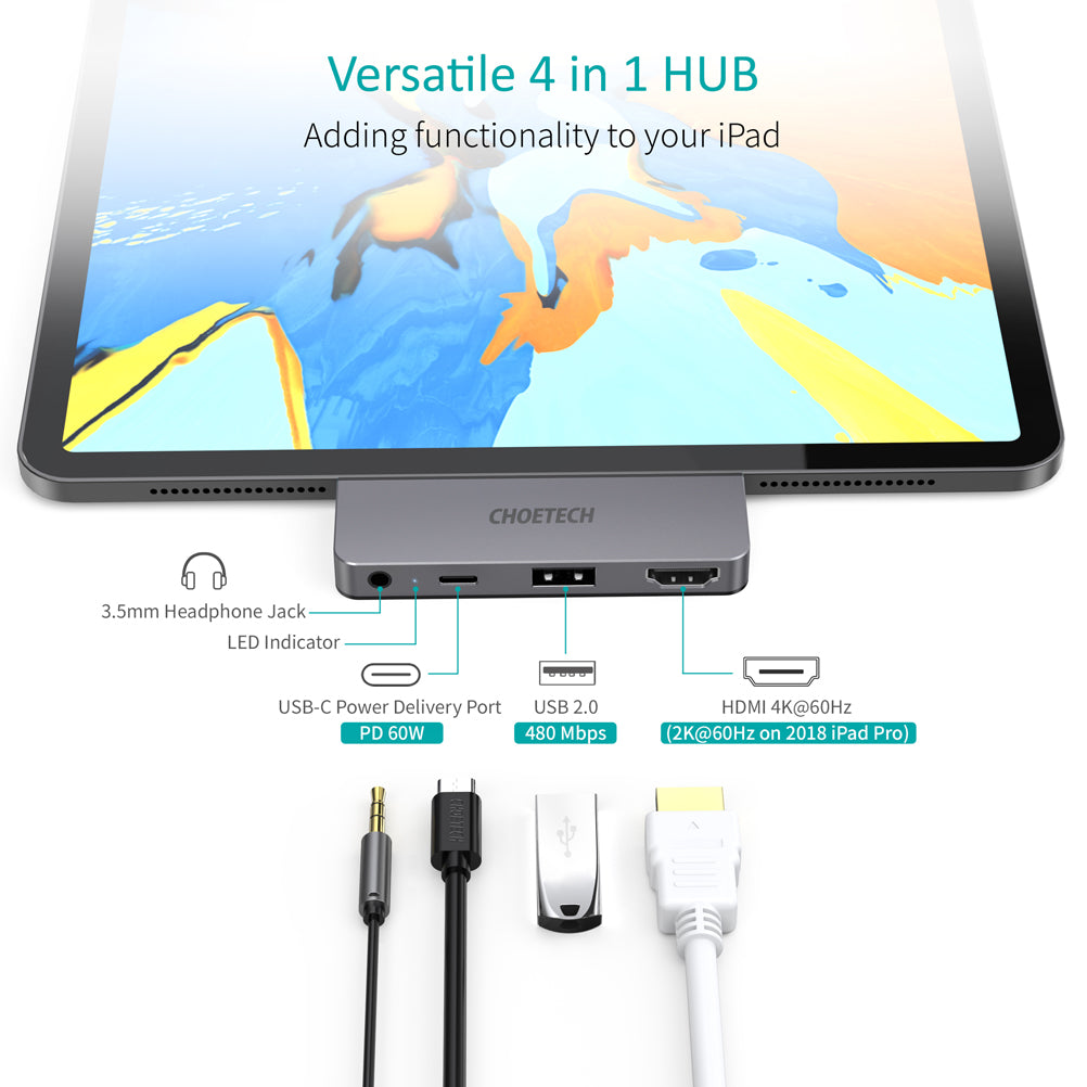 4-in-1 USB-C to HDMI Adapter – Multiport Display Expansion
