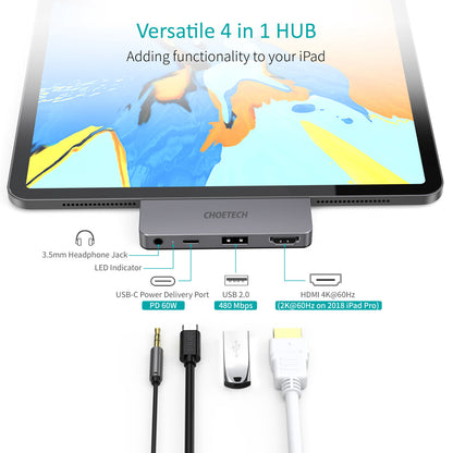 4-in-1 USB-C to HDMI Adapter – Multiport Display Expansion