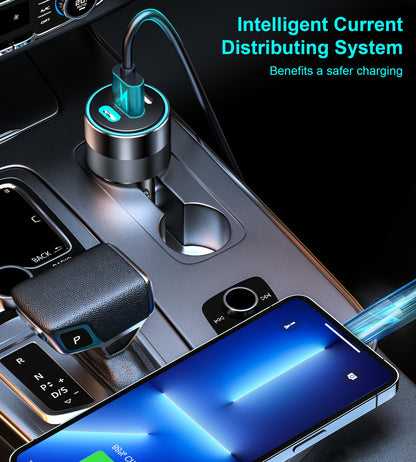 130W Car Charger – PD100W USB-C + Dual Fast Ports