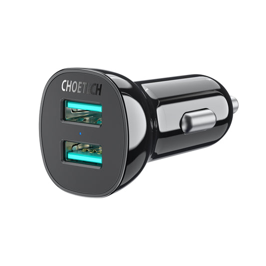 36W Car Charger – Dual USB with QC3.0 & Smart Charging